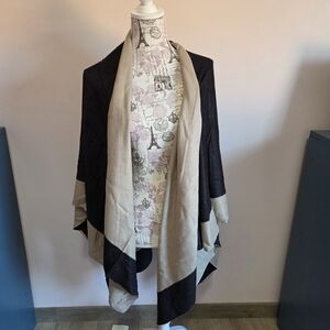 Elegant Black and Beige Shawl